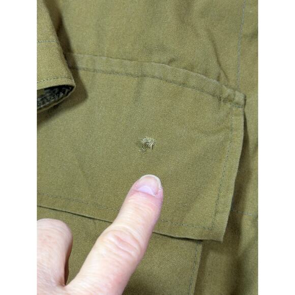 Vintage Duxbak Men Small Tan Aerocloth Zip Front Long Sleeve Hunting Jacket Gear - Picture 8 of 11